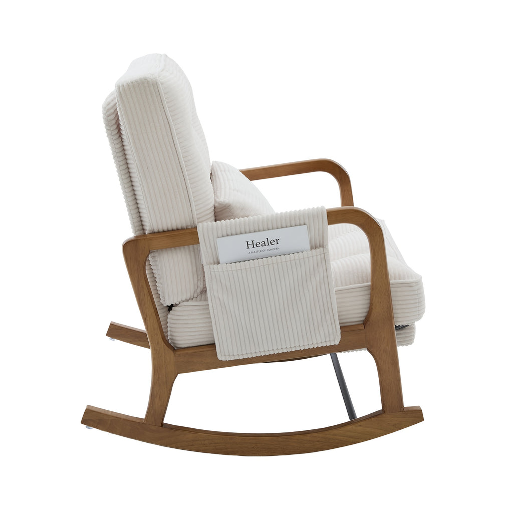 modern corduroy leisure rocking recliner side pocket - Temu
