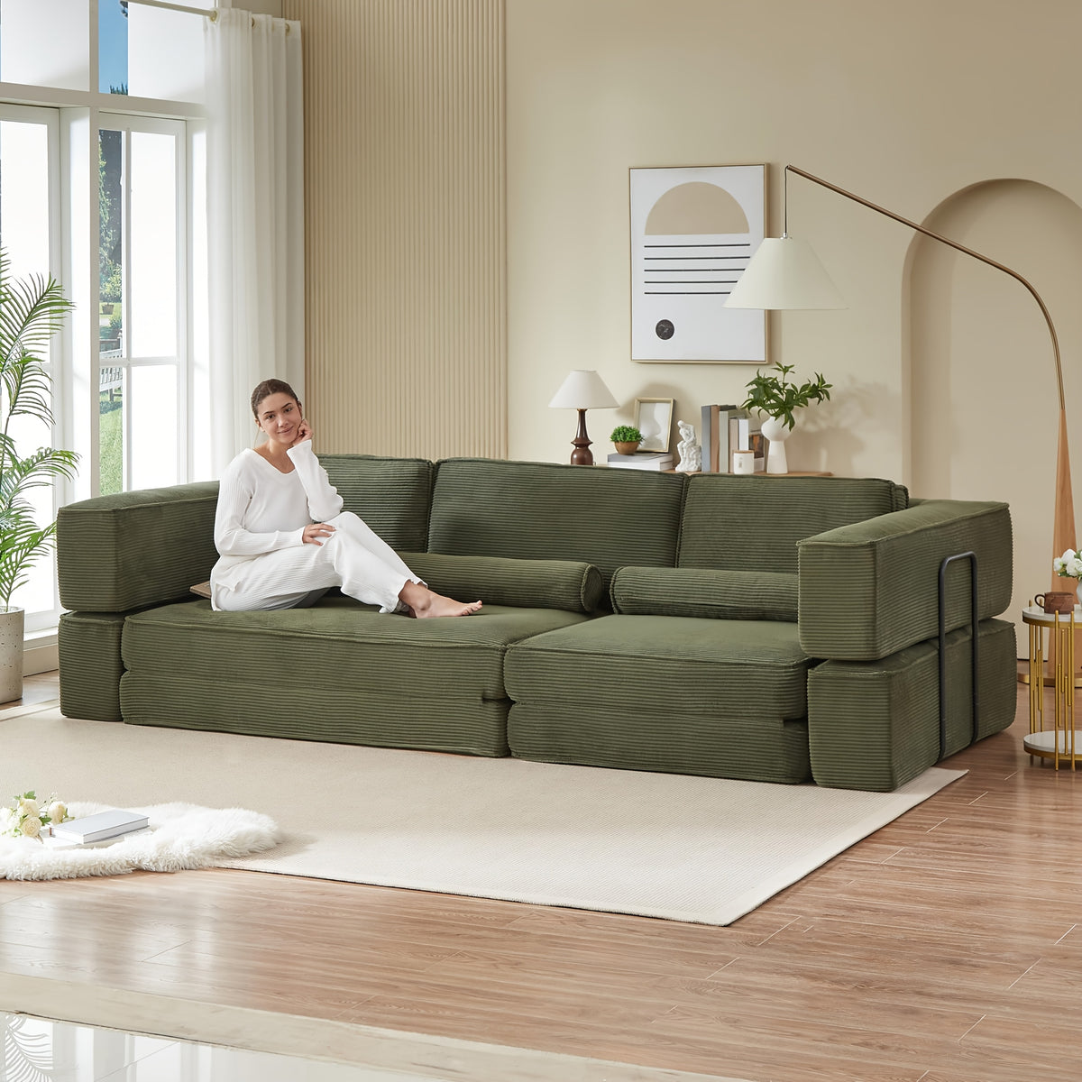 118 8 boneless corduroy futon sofa couch bed metal frame - Temu