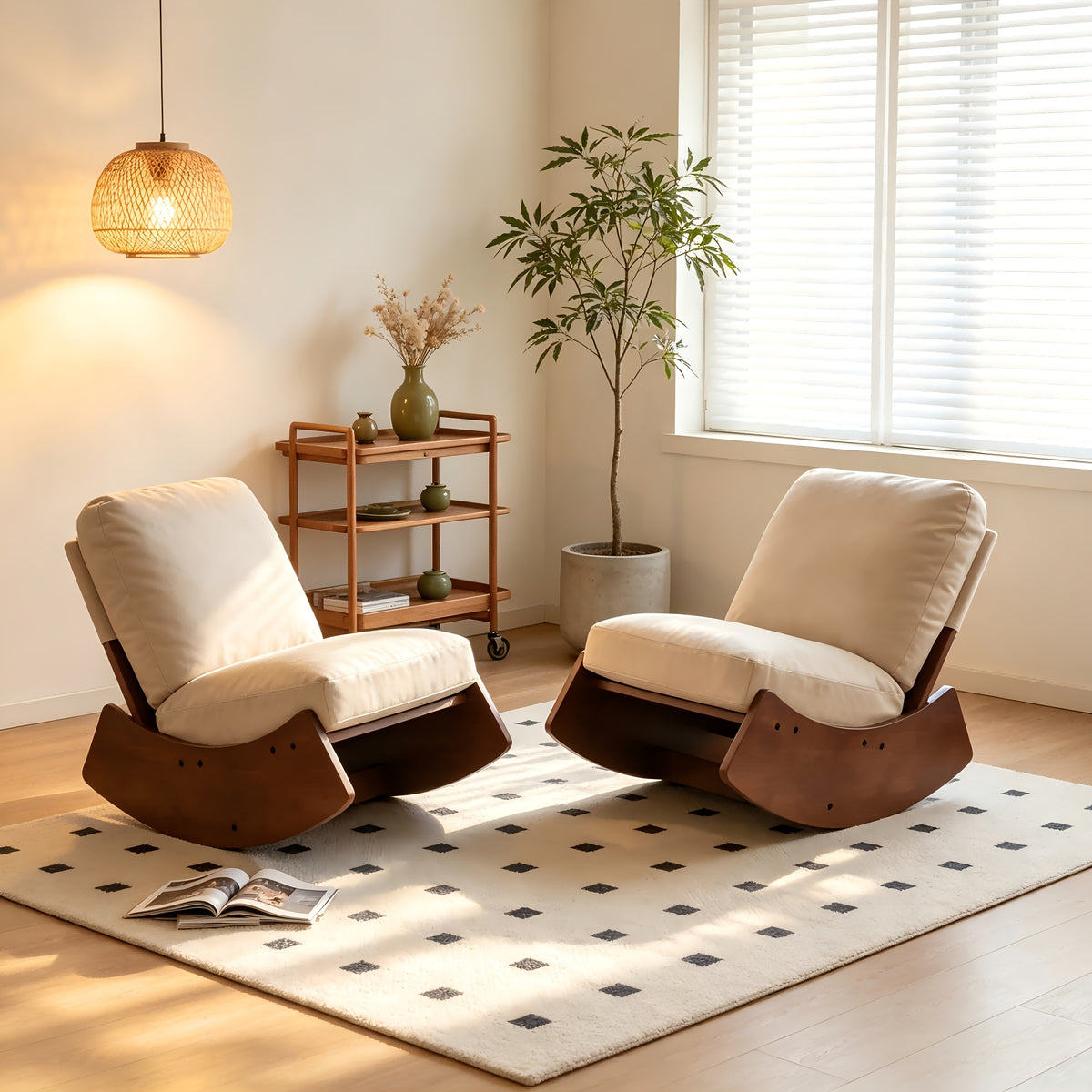 solid wood rocking accent chair faux leather upholstered - Temu