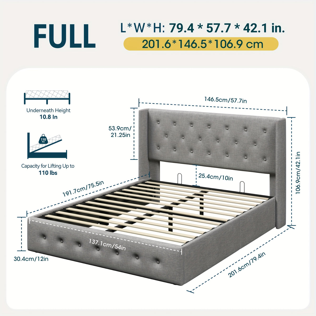 lift storage bed modern wingback upholstered - Temu