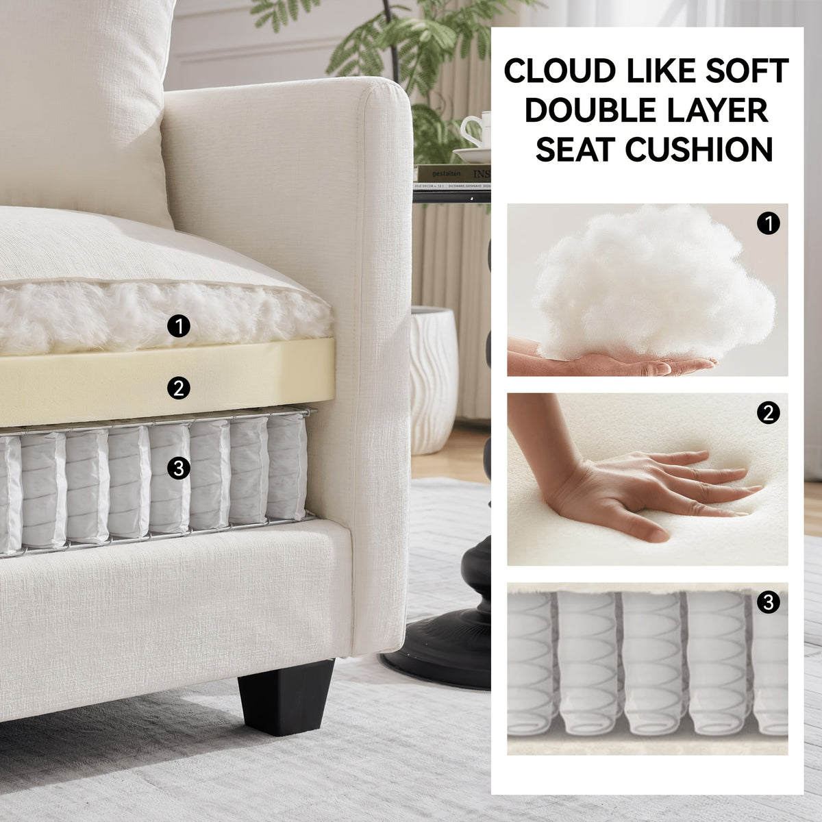 31 inch cloud accent chair storage   modern chenille - Temu