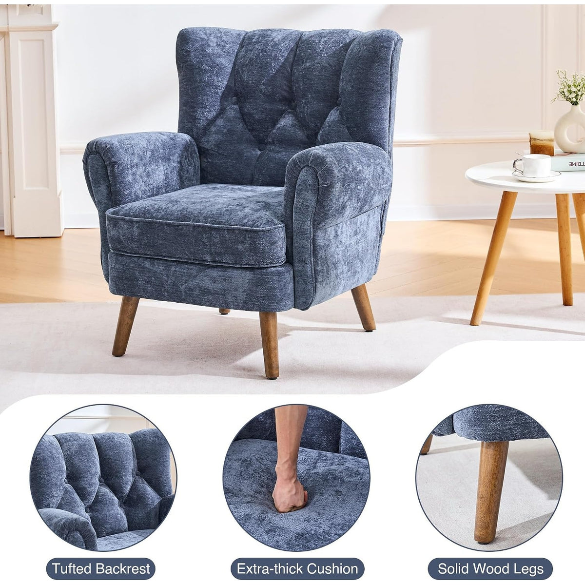 kitchen dining wingback accent chairs living room   - Temu