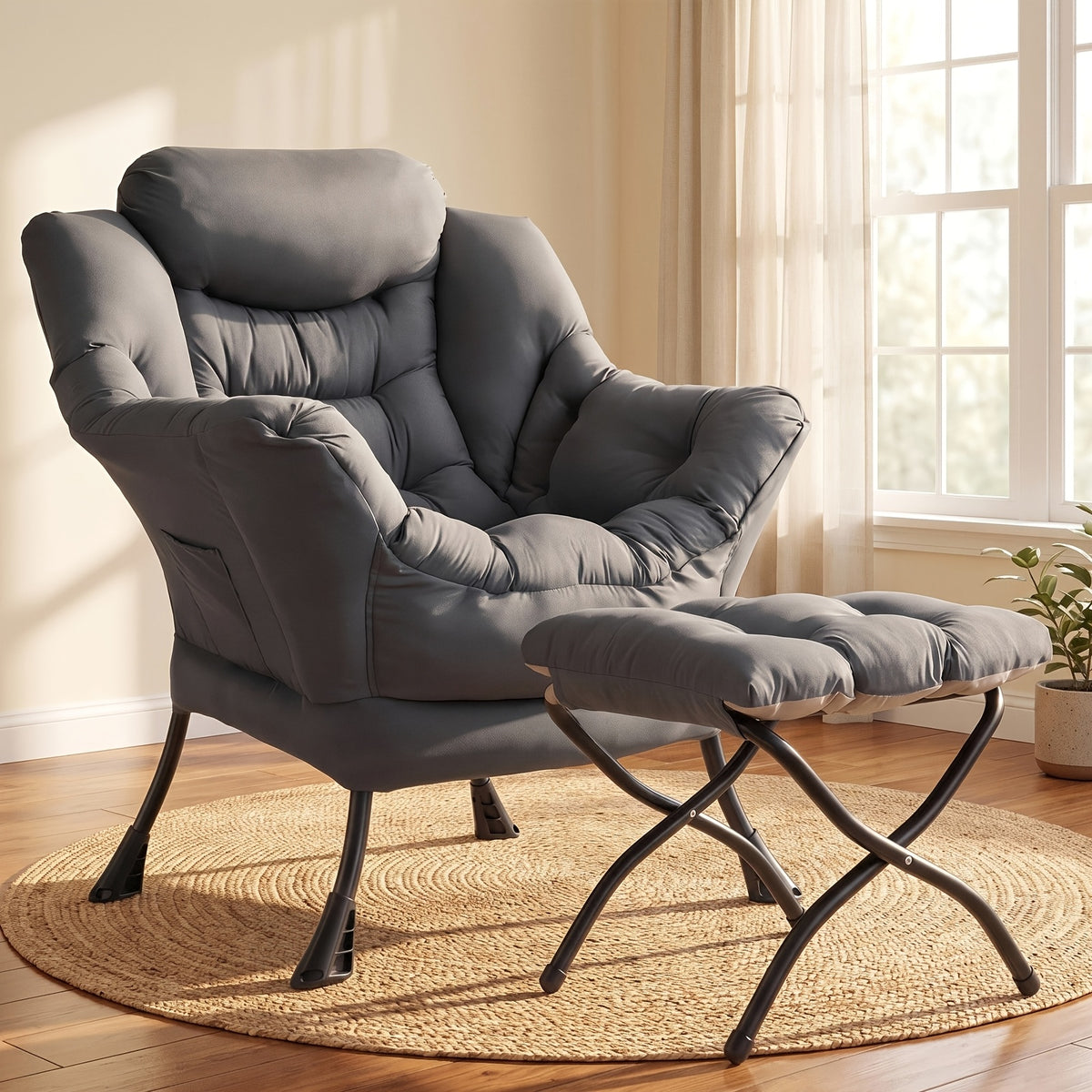 accent lounge reading arm chair footstool - Temu