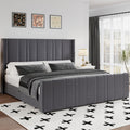 full queen king bed frame upholstered bed velvet headboard - Temu