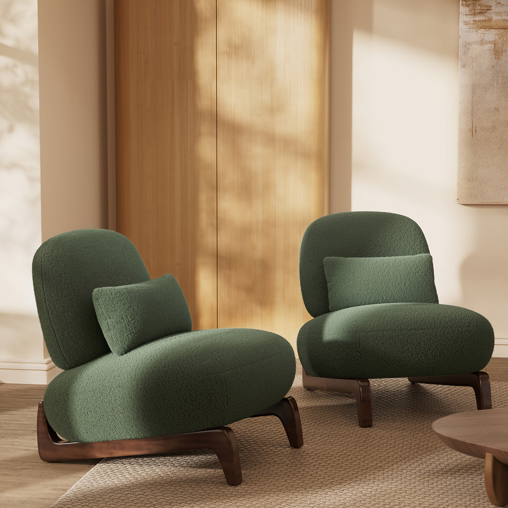 cloud boucle chairs modern accent chairs set 2 - Temu