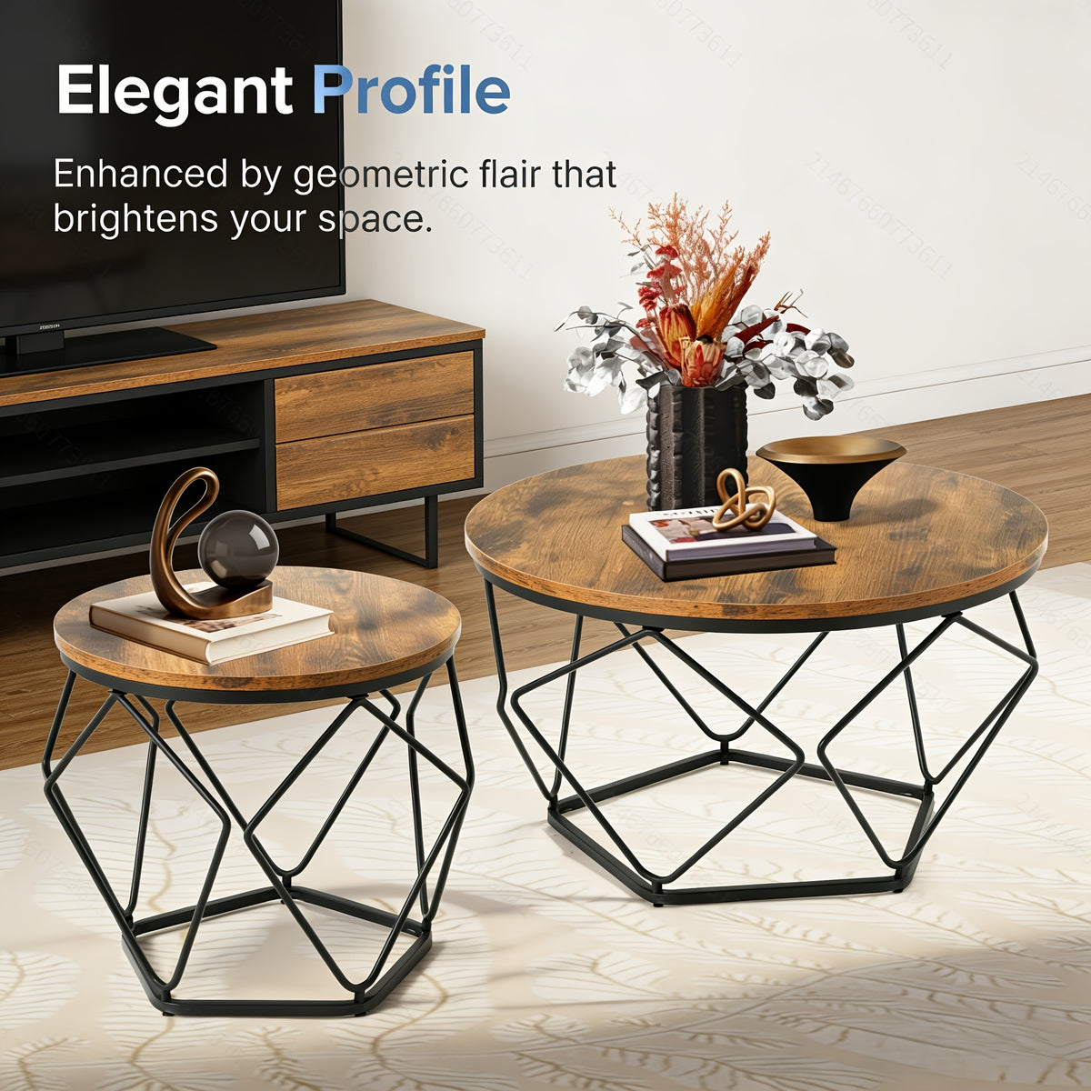 set 2 round multi purpose side tables small coffee end - Temu