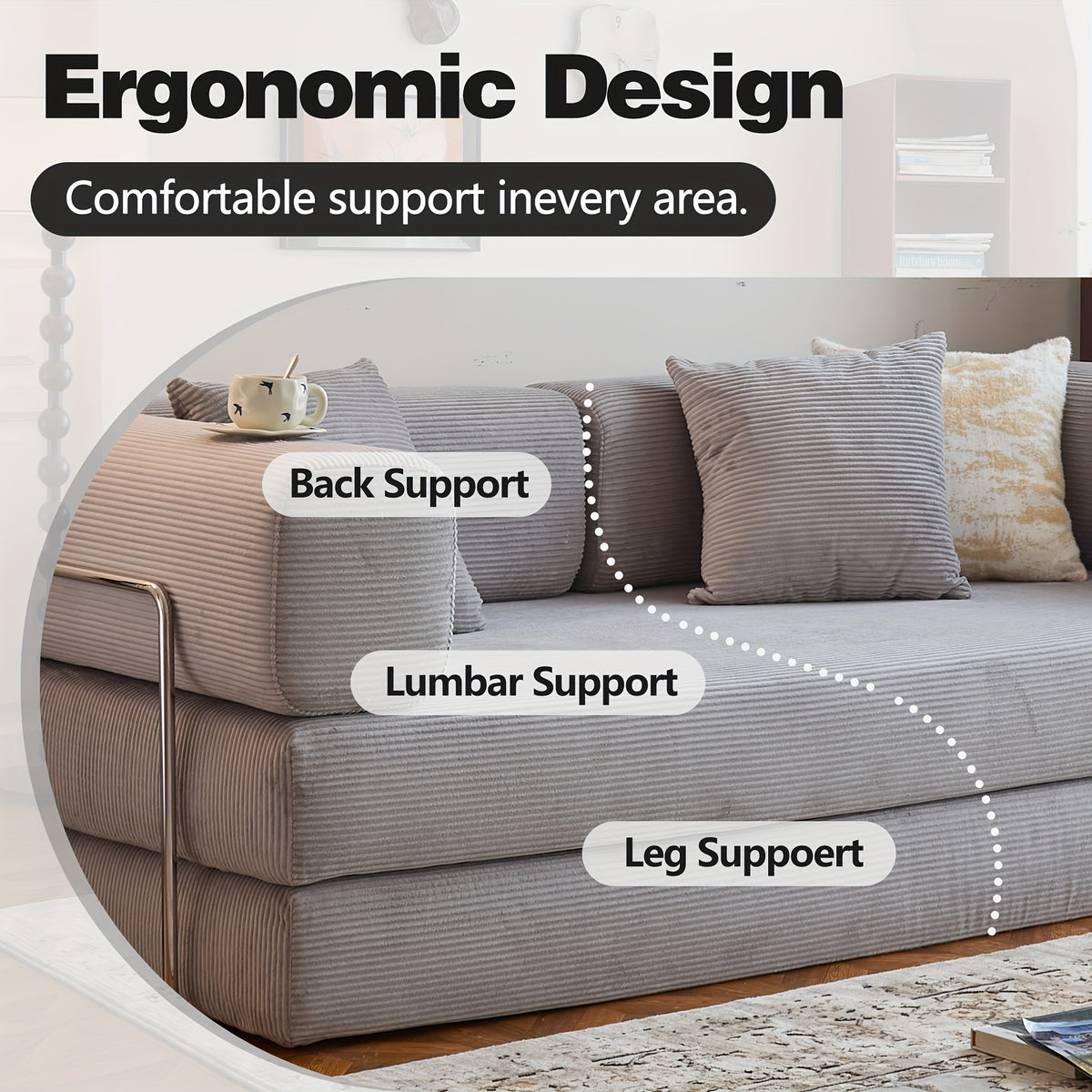 boneless sofa bed convertible   armrest pillow - Temu