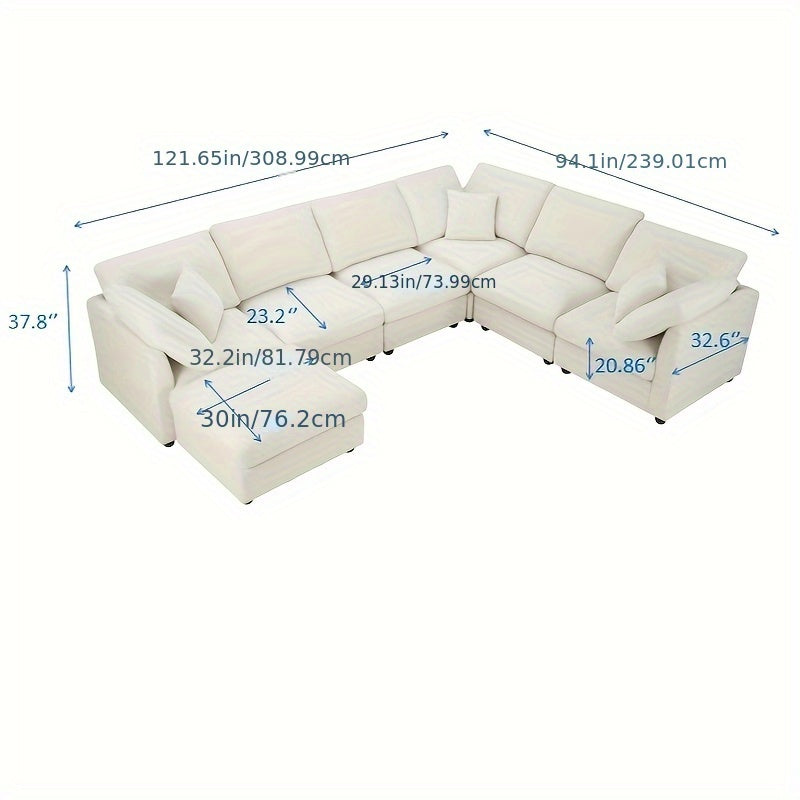 7 seater upholstered sectional sofa   combinable in - Temu