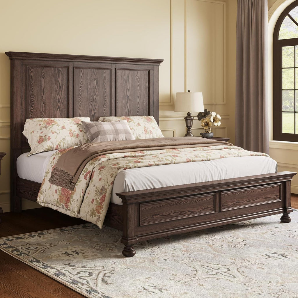 sturdy wooden bed frame featuring a 65 2 inch tall headboard - Temu