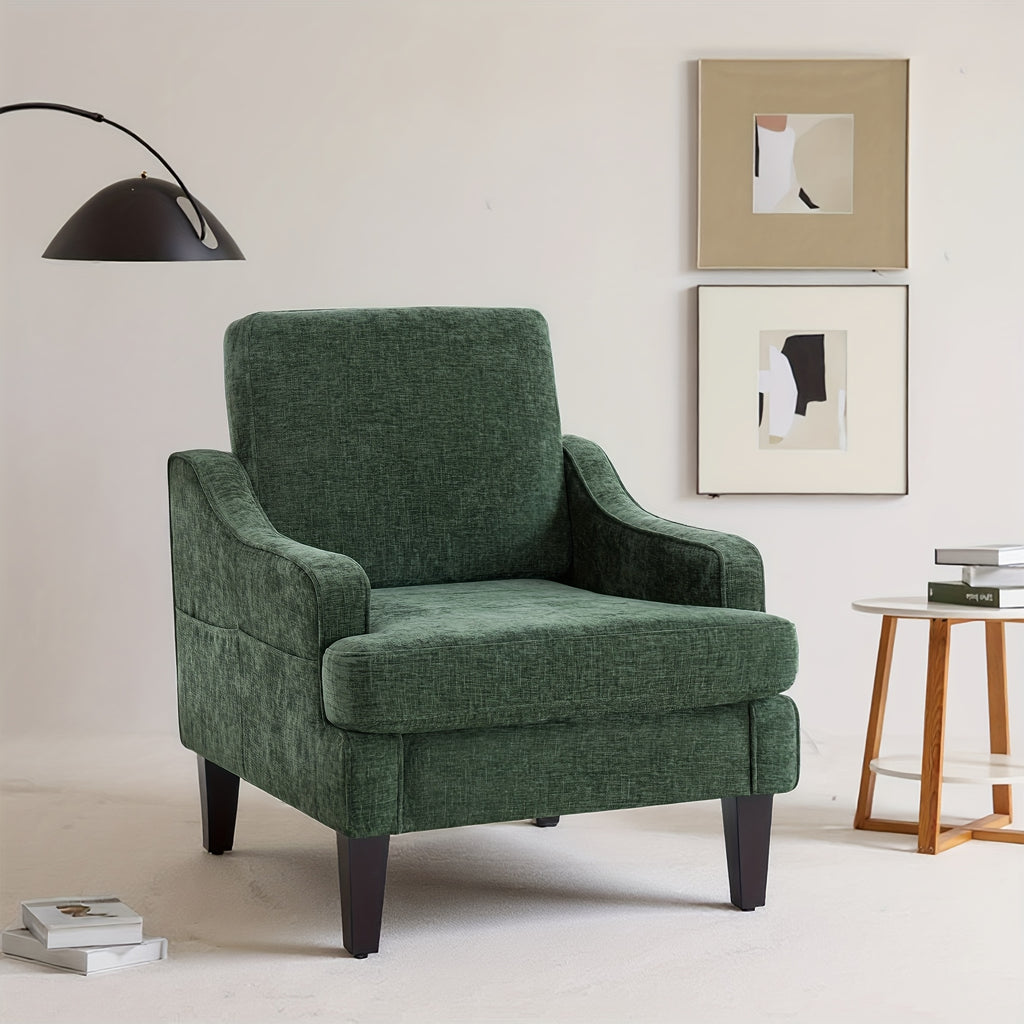century modern armchair plush padded accent chair   - Temu