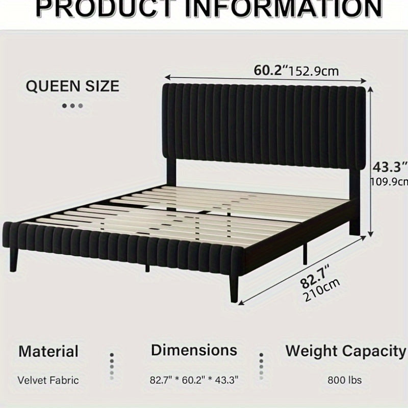 twin full queen king size bed frame velvet upholstered - Temu