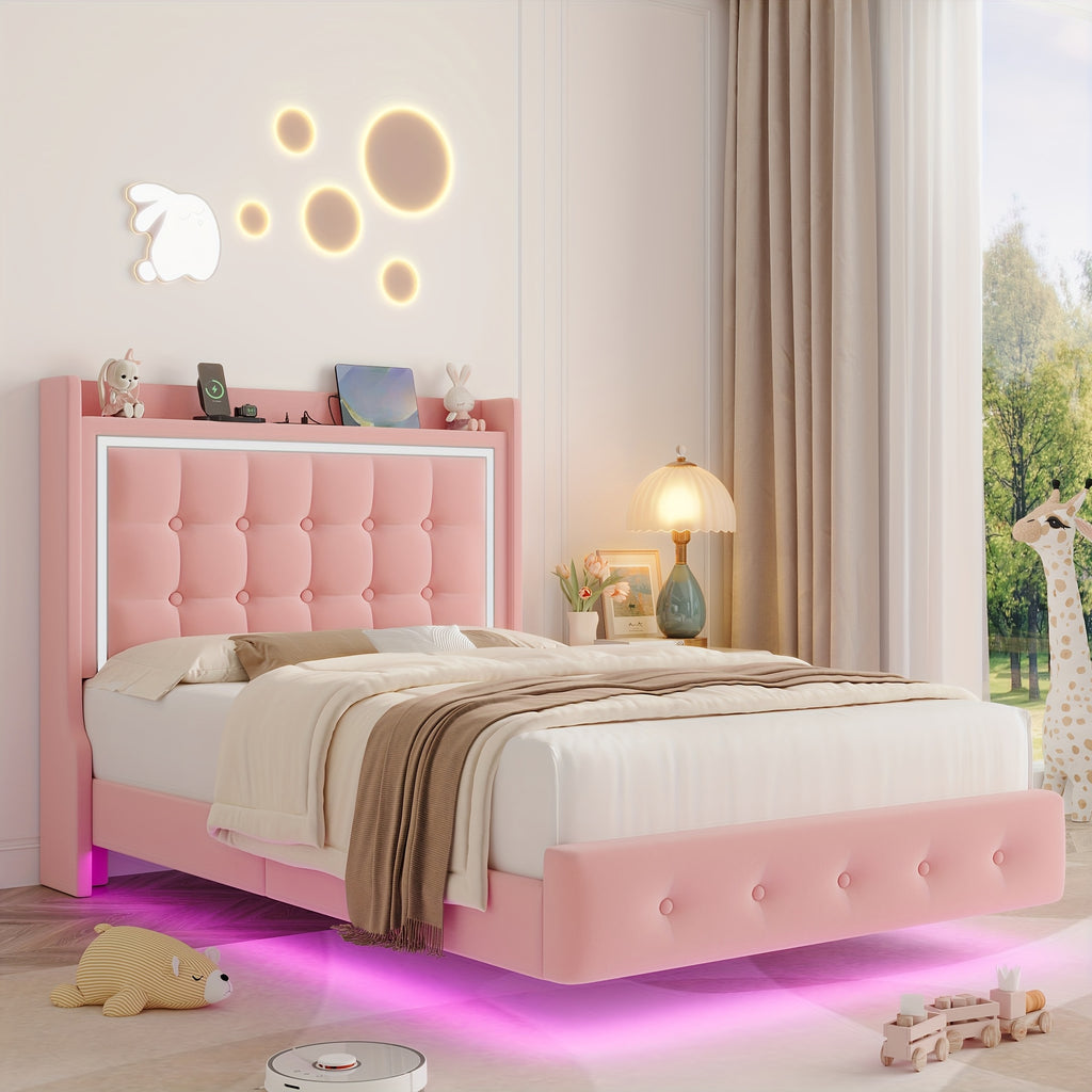 floating bed frame charging station type c usb ports - Temu
