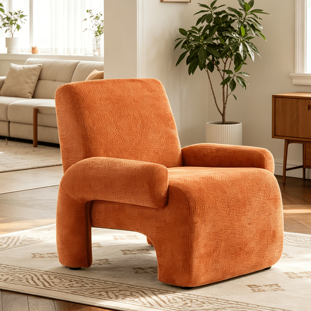 upholstered accent chair 31 5 corduroy armchair rounded - Temu