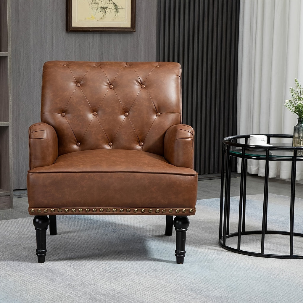 century accent chair faux leather modern armchair - Temu