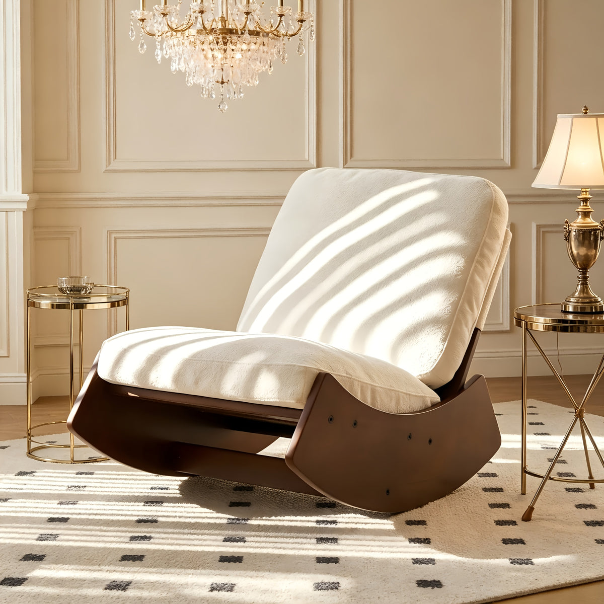 single retro   century modern rocking chair thick cushion - Temu