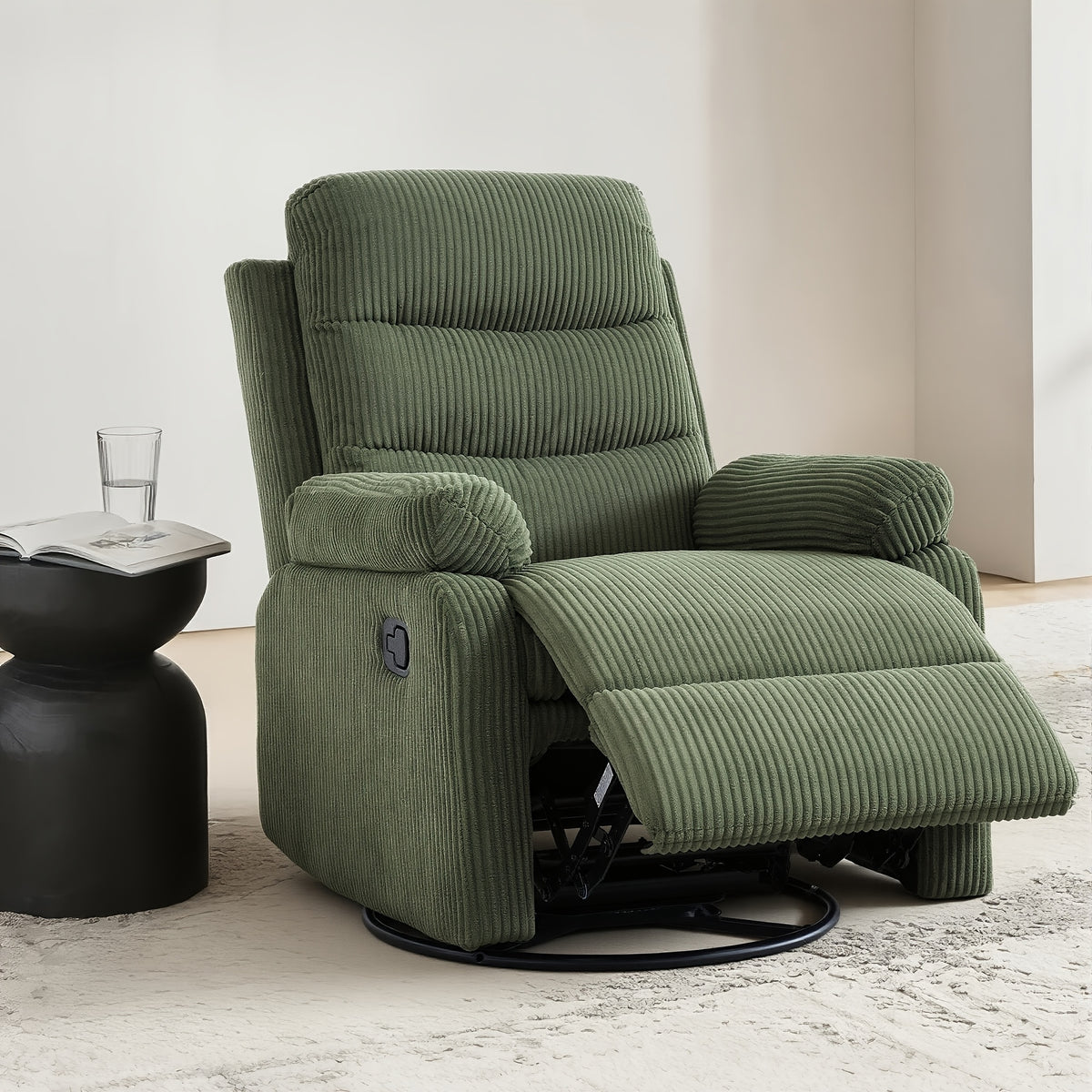 corduroy swivel rocking recliner chair manually adjustable - Temu