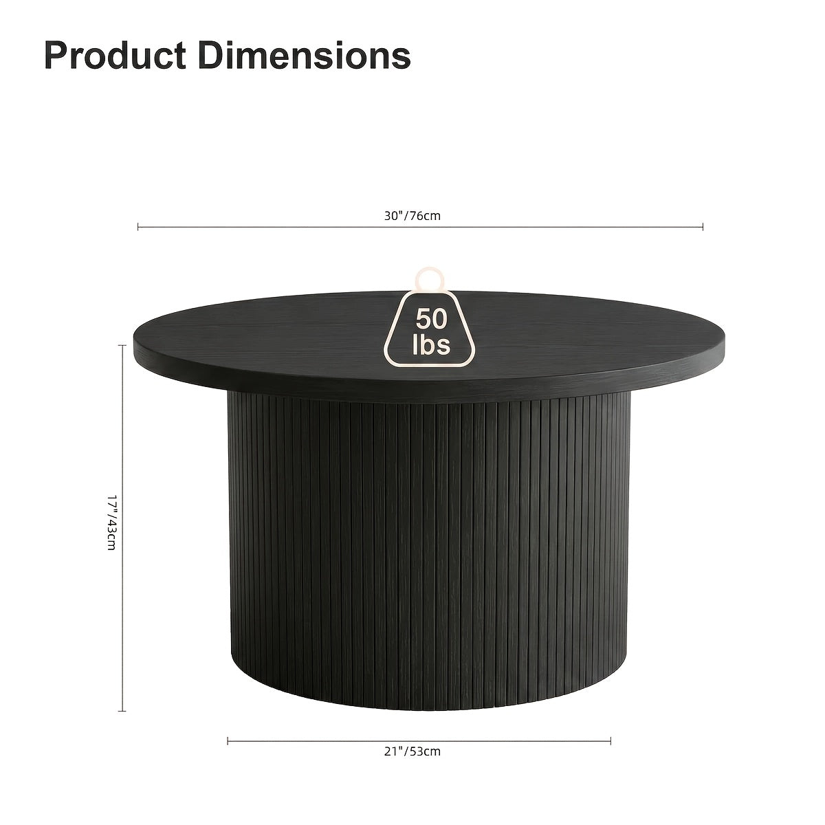30 round coffee table modern fluted coffee table wood center - Temu