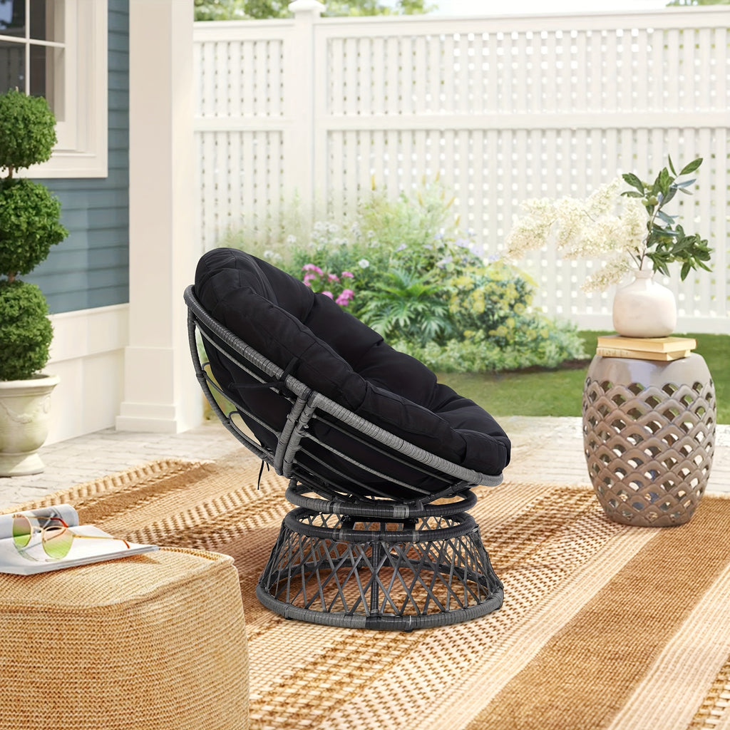 37 wicker papasan circle chair 360 swivel outdoor furniture - Temu