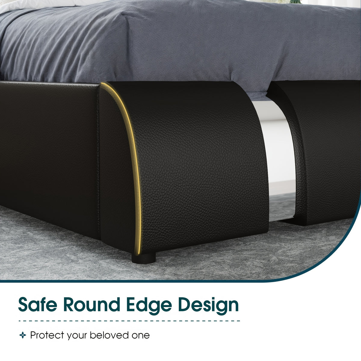 bed frame modern iron pieces decor faux leather - Temu