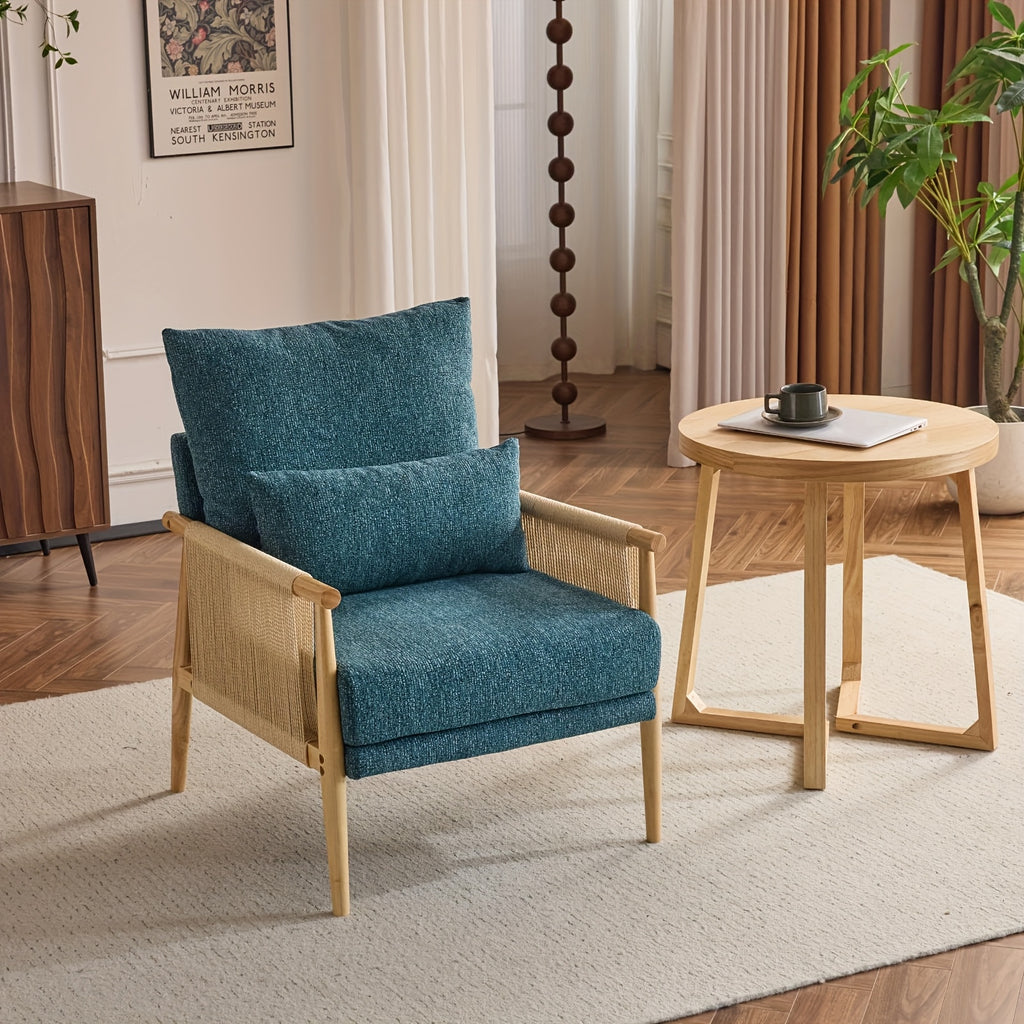 century modern accent chair solid wooden armrests - Temu