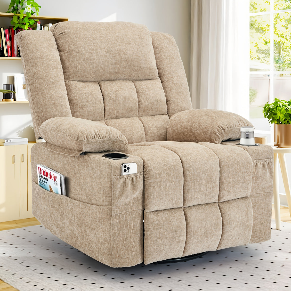 swivel recliner living room single lounge chair medium sized - Temu