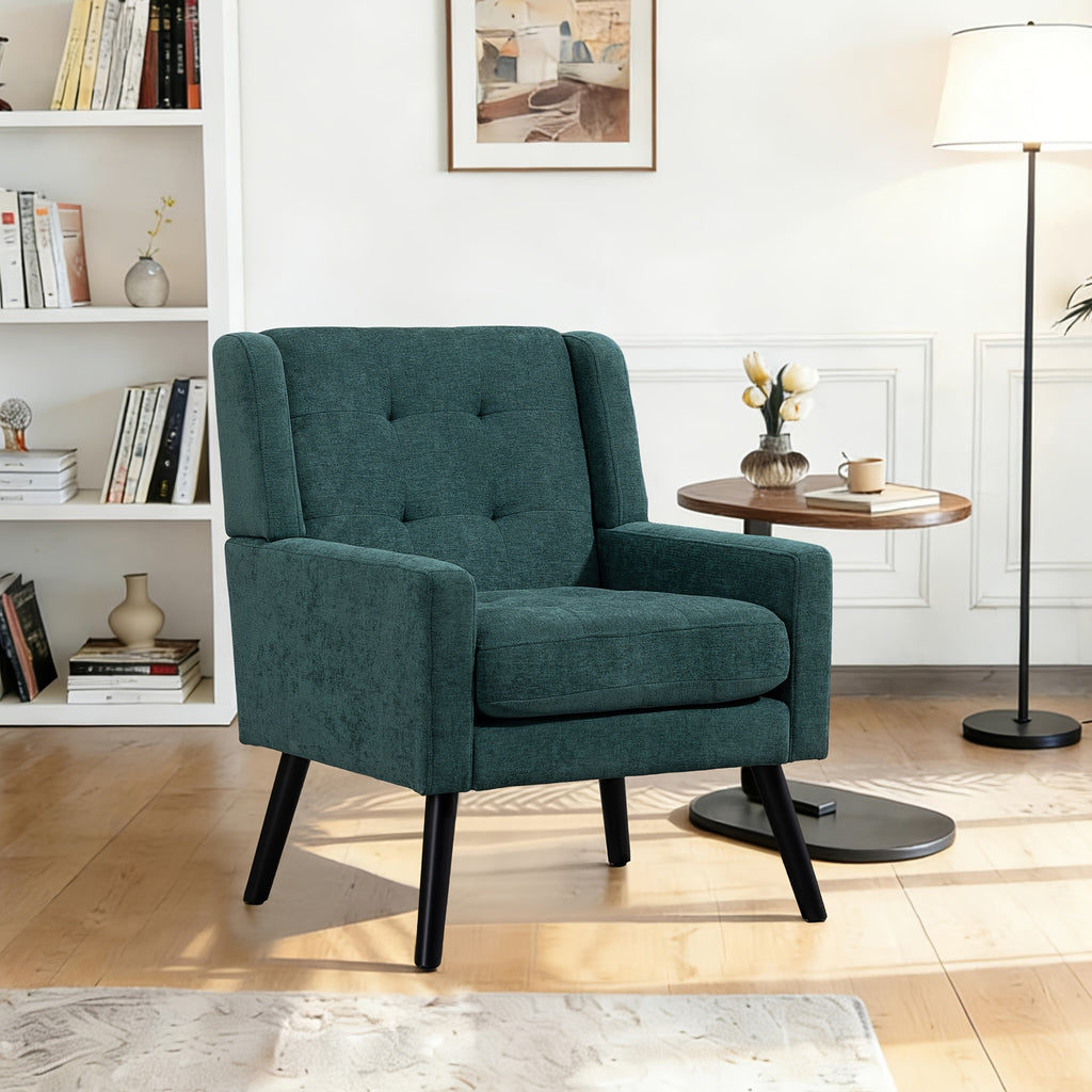 century modern tufted accent chair ergonomic back chair - Temu