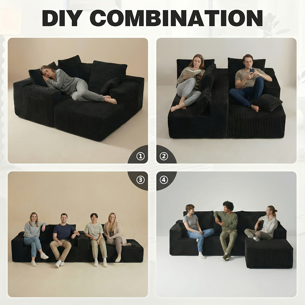 boneless couch living room modular sectional sofa plush - Temu