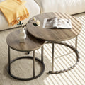 set two circular nesting tables featuring a white   - Temu