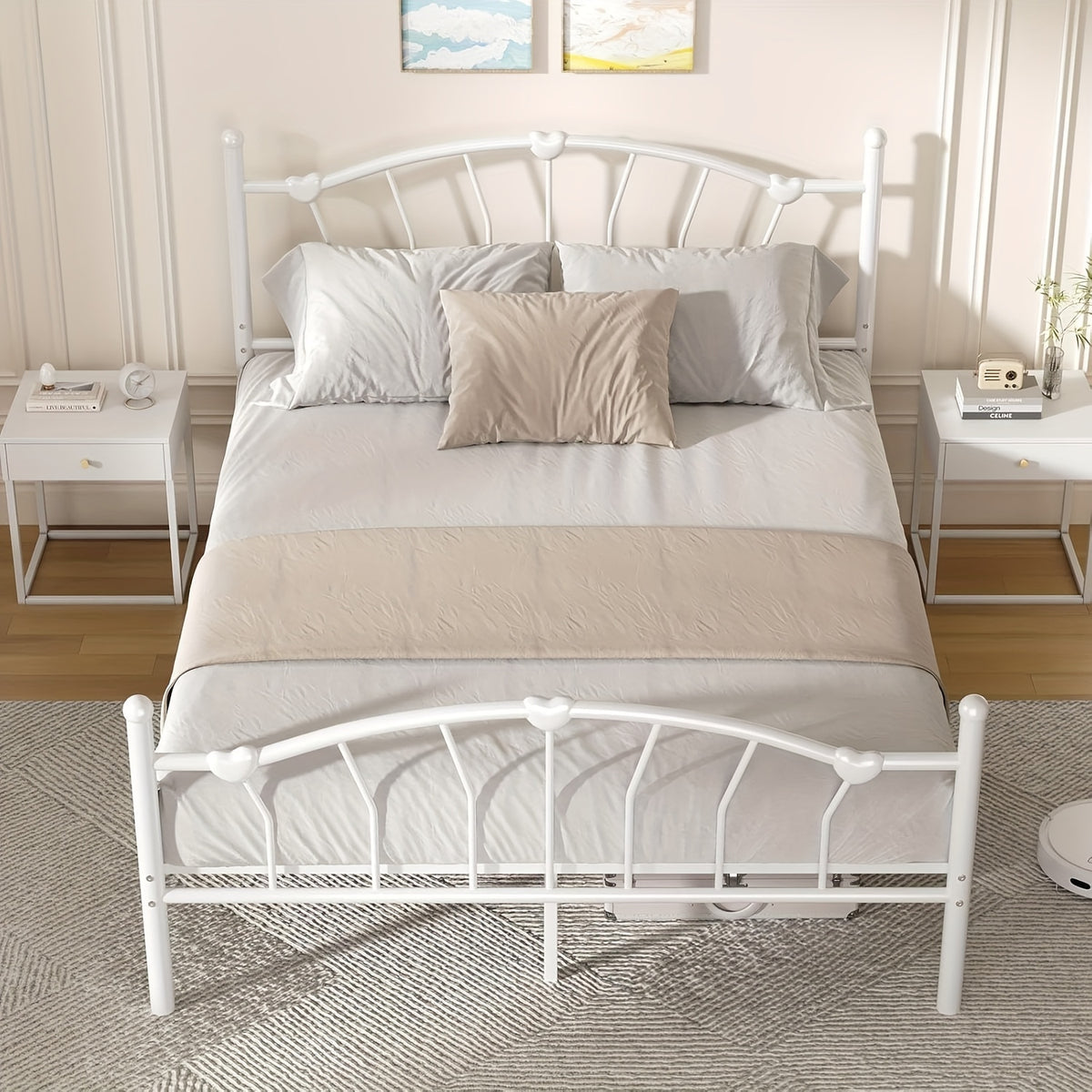 twin full queen size metal bed frame full bed frame - Temu