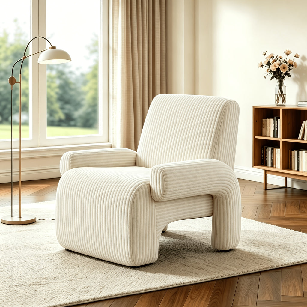 32 w corduroy accent chair modern roll arm upholstered - Temu