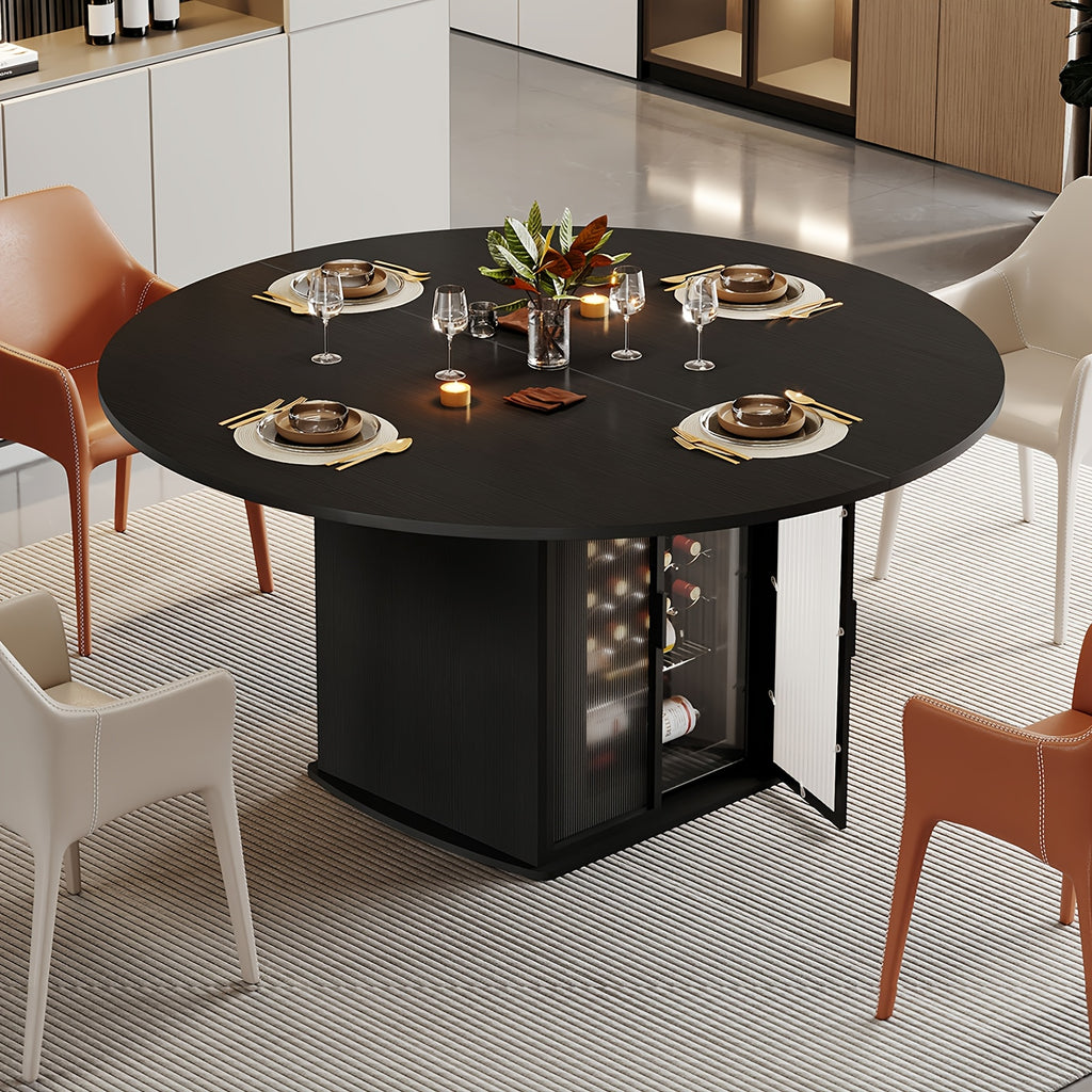 47 modern round dining table storage fridge space suitable 4 - Temu