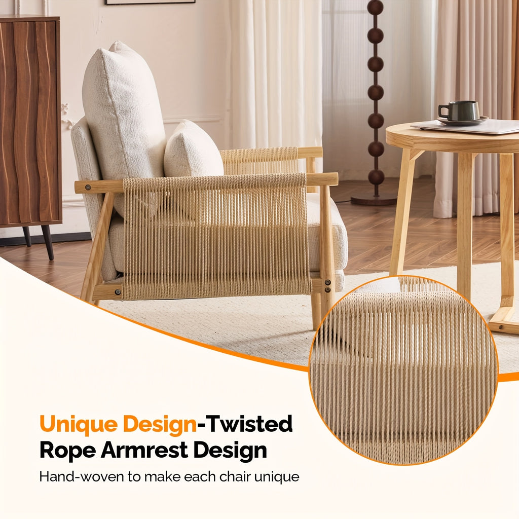 century modern accent chair solid wooden armrests - Temu