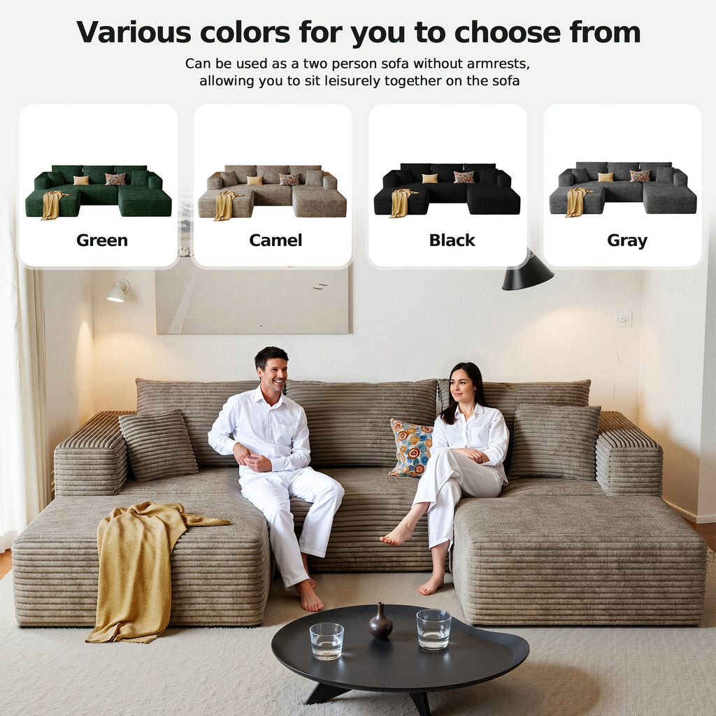 u l shaped corduroy modular sectional sofa bed vacuum - Temu