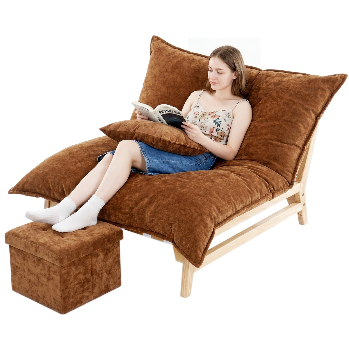 giant lounge accent chair reading living room chair big - Temu