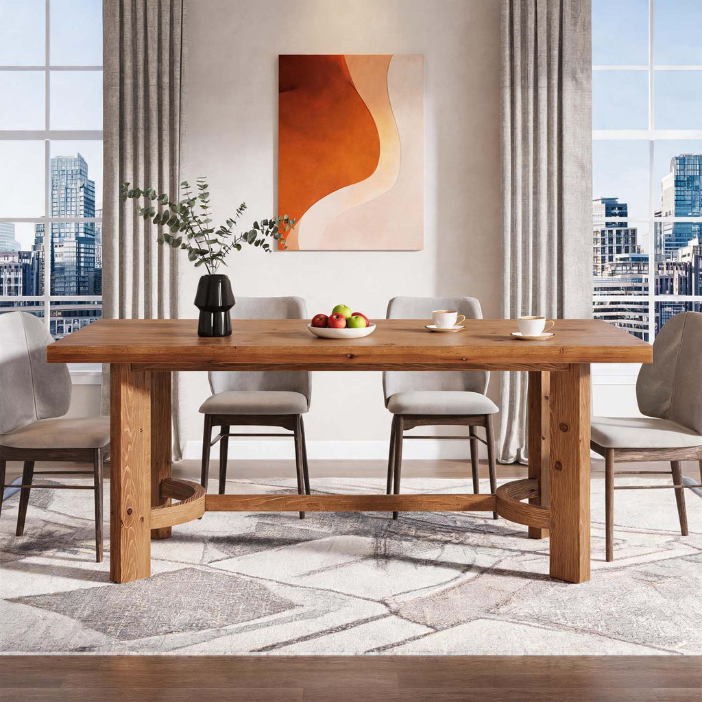 63 inch 4 6 people solid wood rectangular dining table - Temu
