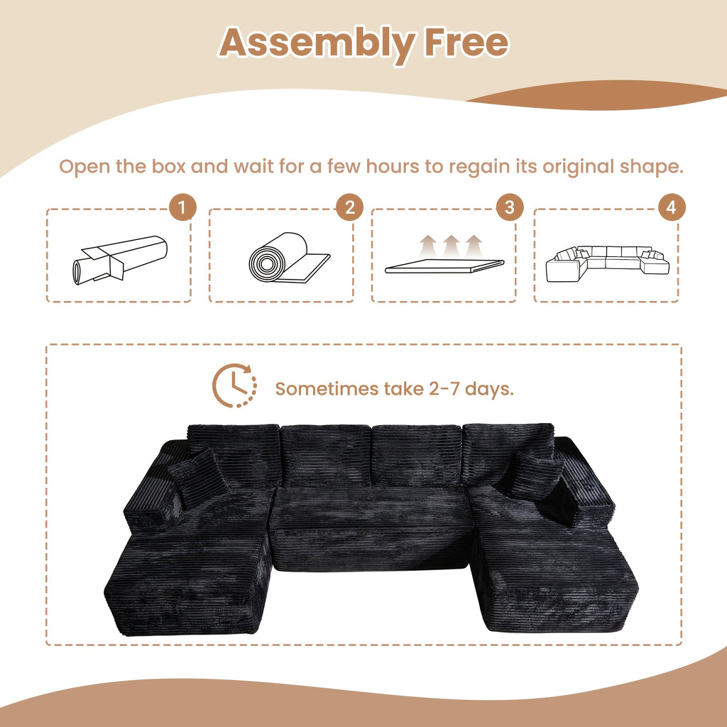 134 inch ultra large u shaped cloud sofa suitable living - Temu