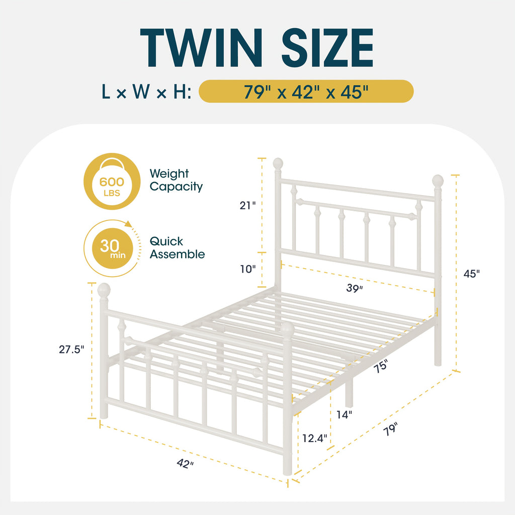 contemporary metal bed frame retro iron style head - Temu