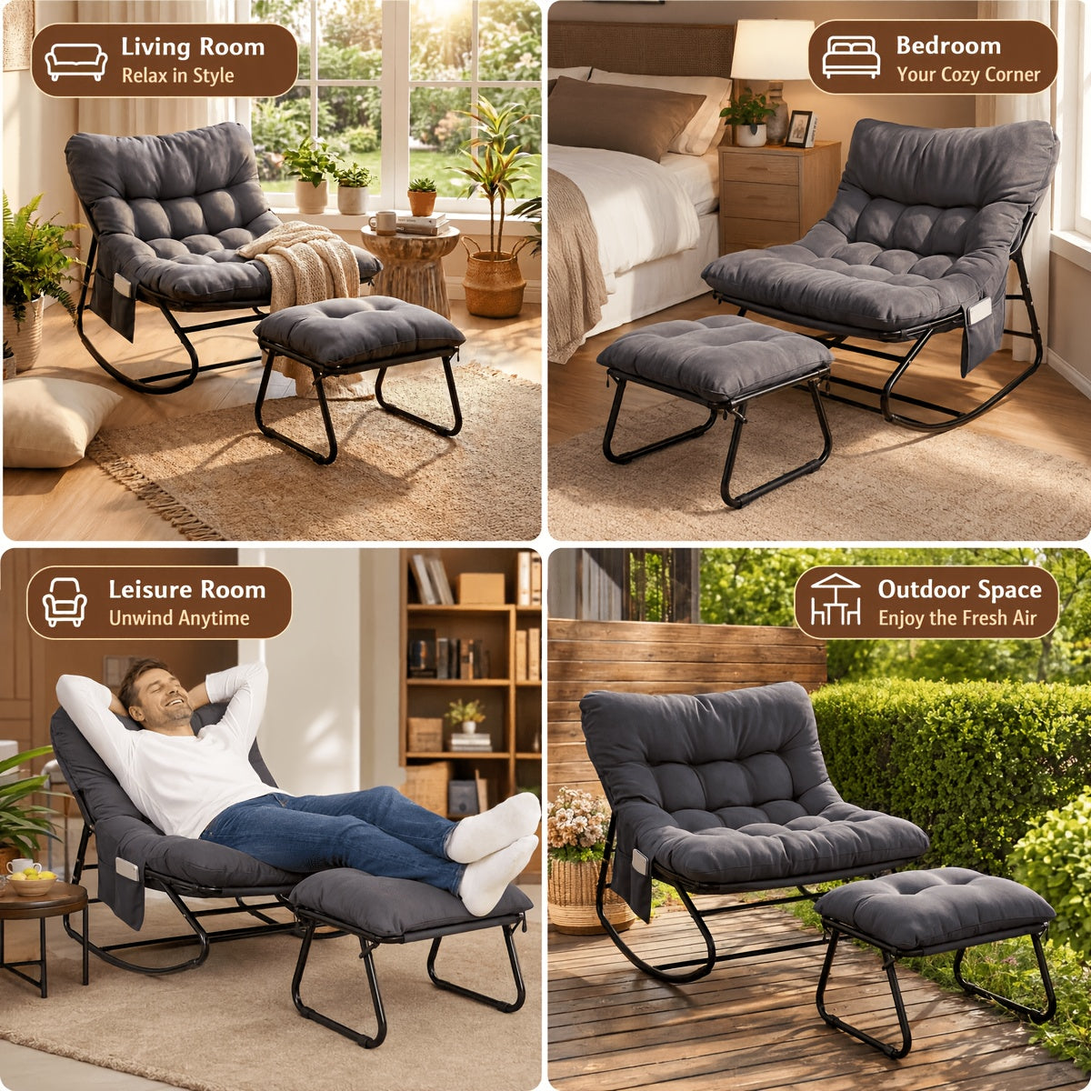 2 1pc lounge chair papasan rocking chair living room chairs - Temu