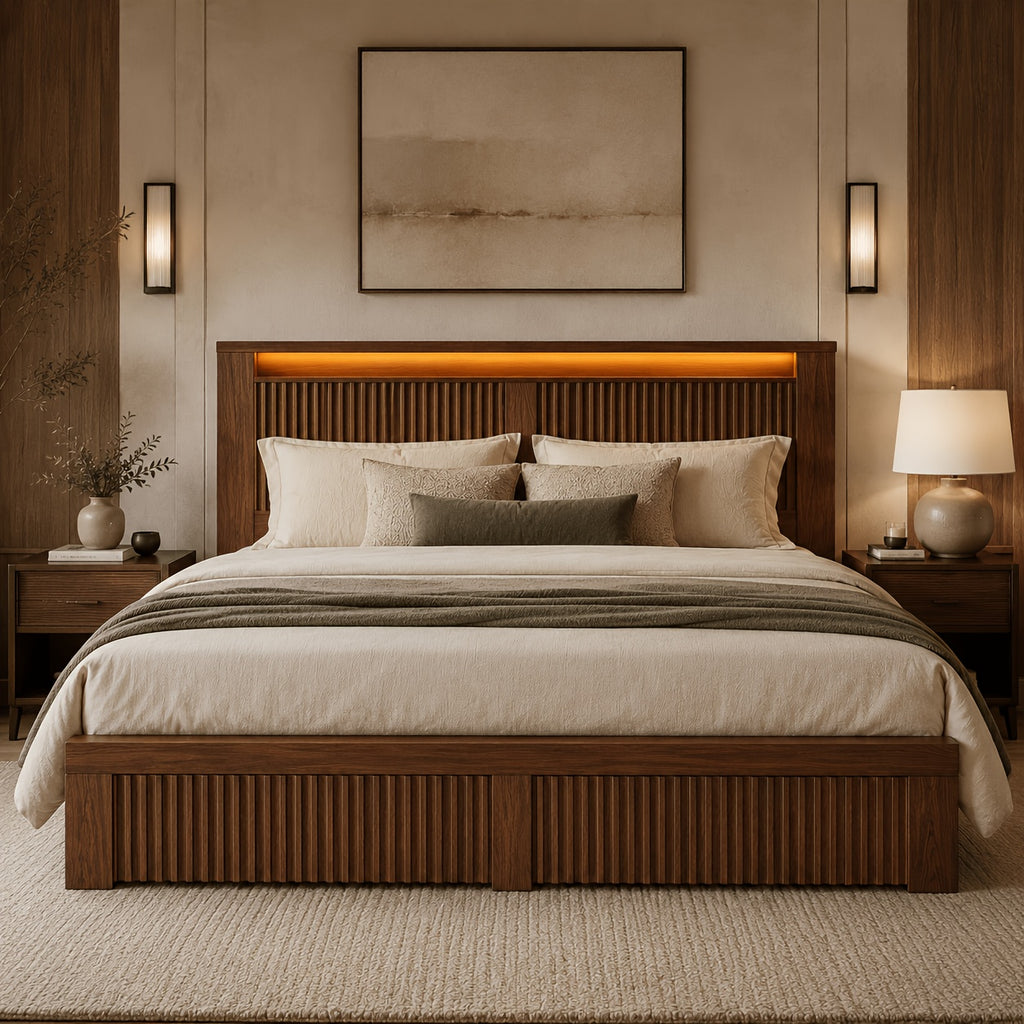 multifunctional bed frame storage shelf led light usb ports - Temu