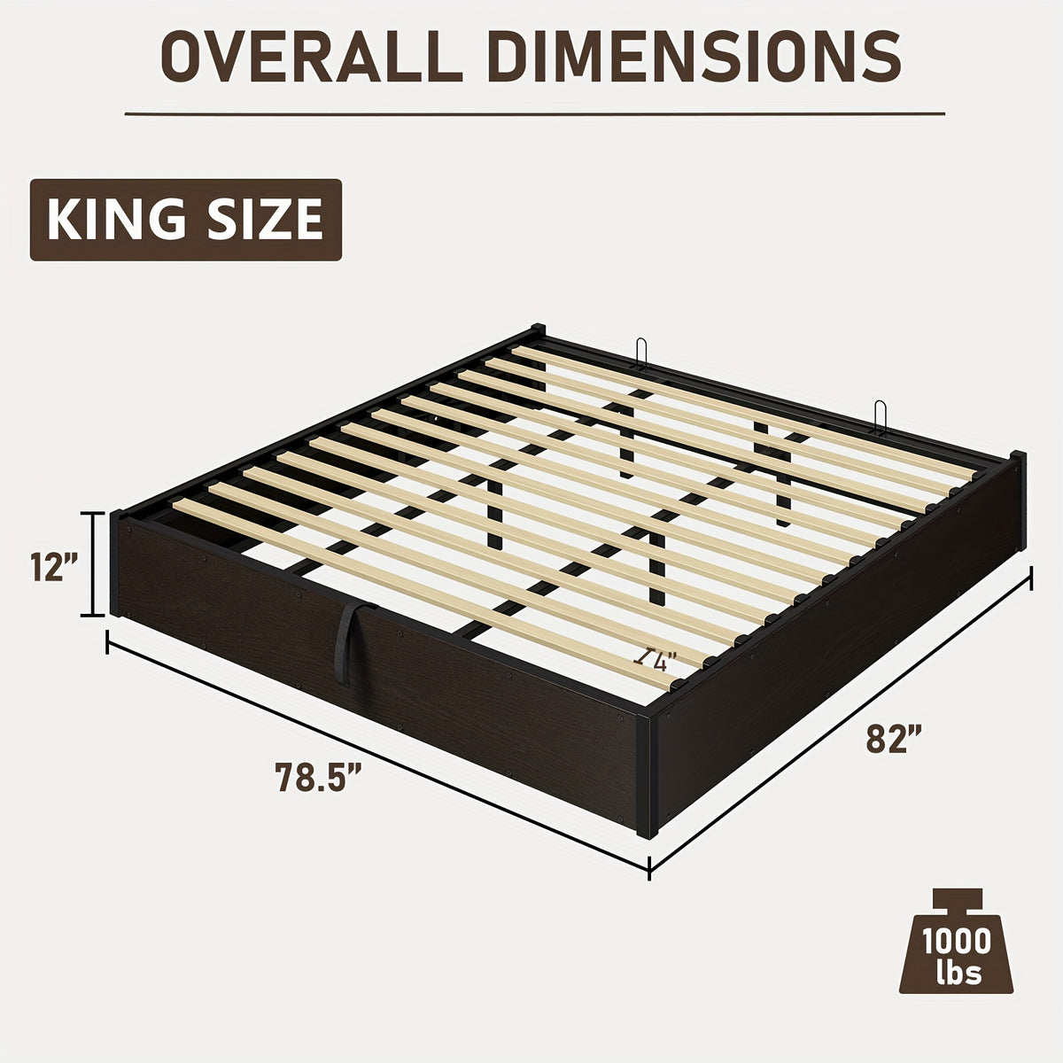 lift storage bed storage underneath wooden platform bed - Temu