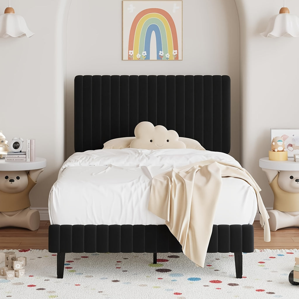 twin full queen king size bed frame velvet upholstered - Temu