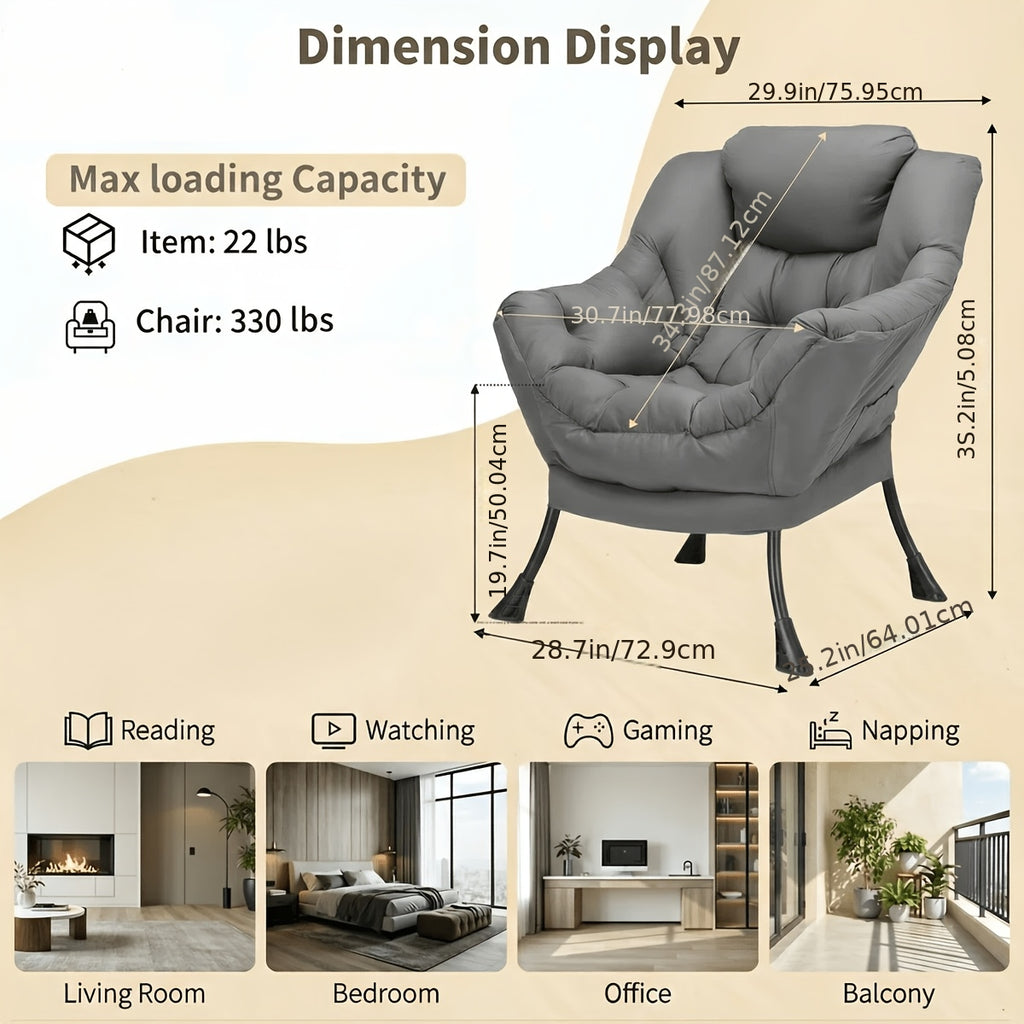 foldable   modern comfy lounge chair large - Temu