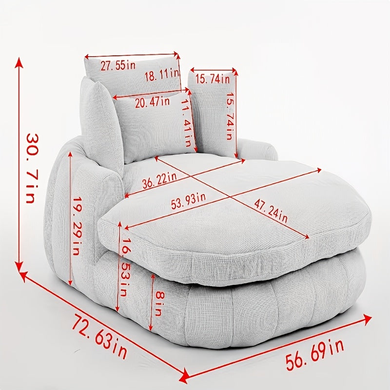 oversized chaise lounge chair indoor deep seat chenille - Temu