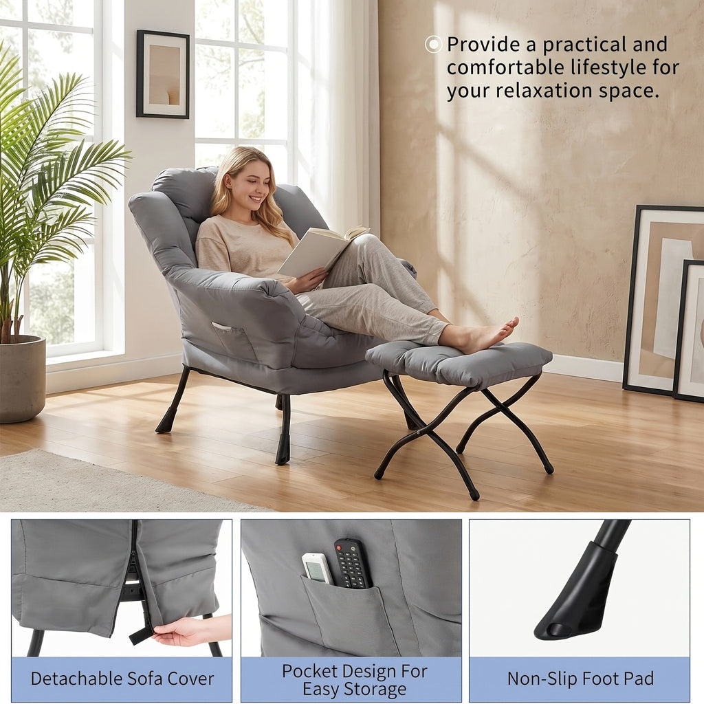 accent lounge reading arm chair footstool - Temu