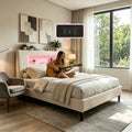 king queen full twin bed frame velvet material soft - Temu