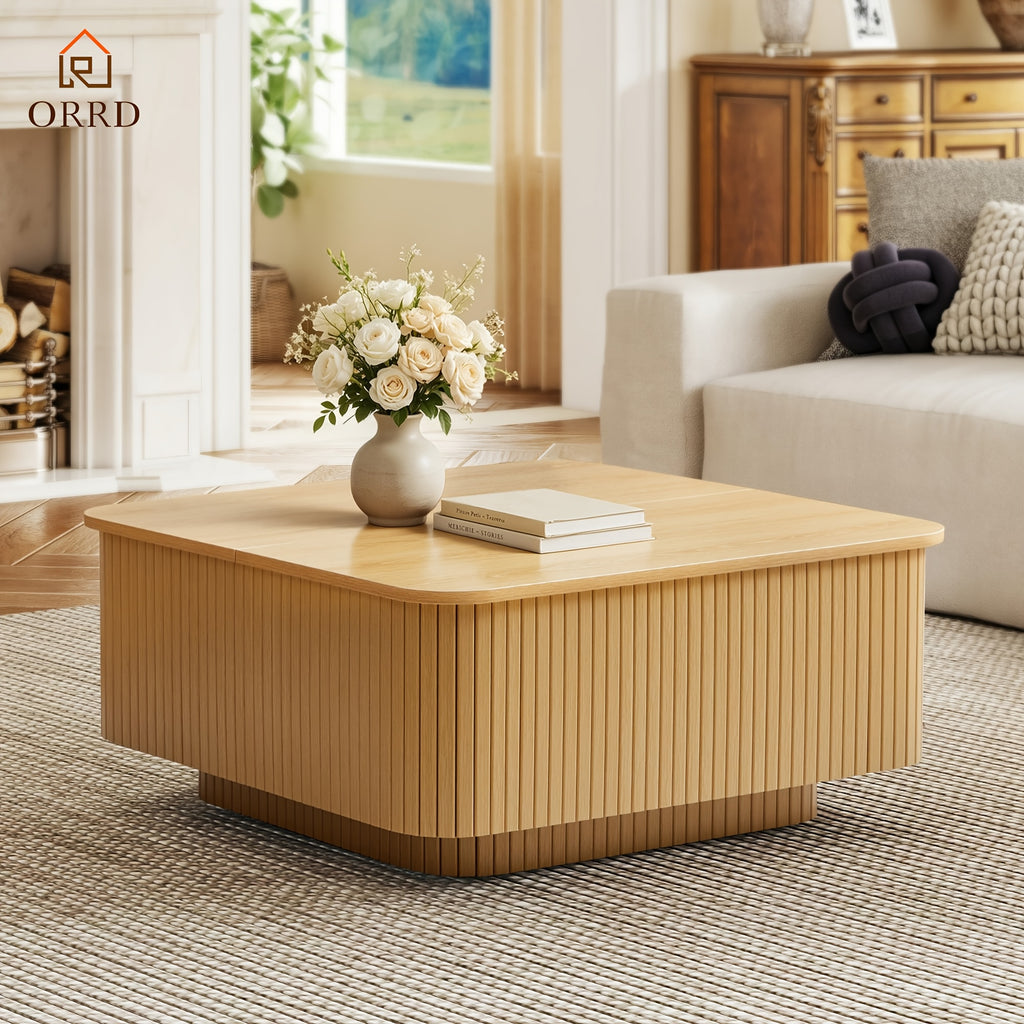 31   coffee table fluted floating base   - Temu