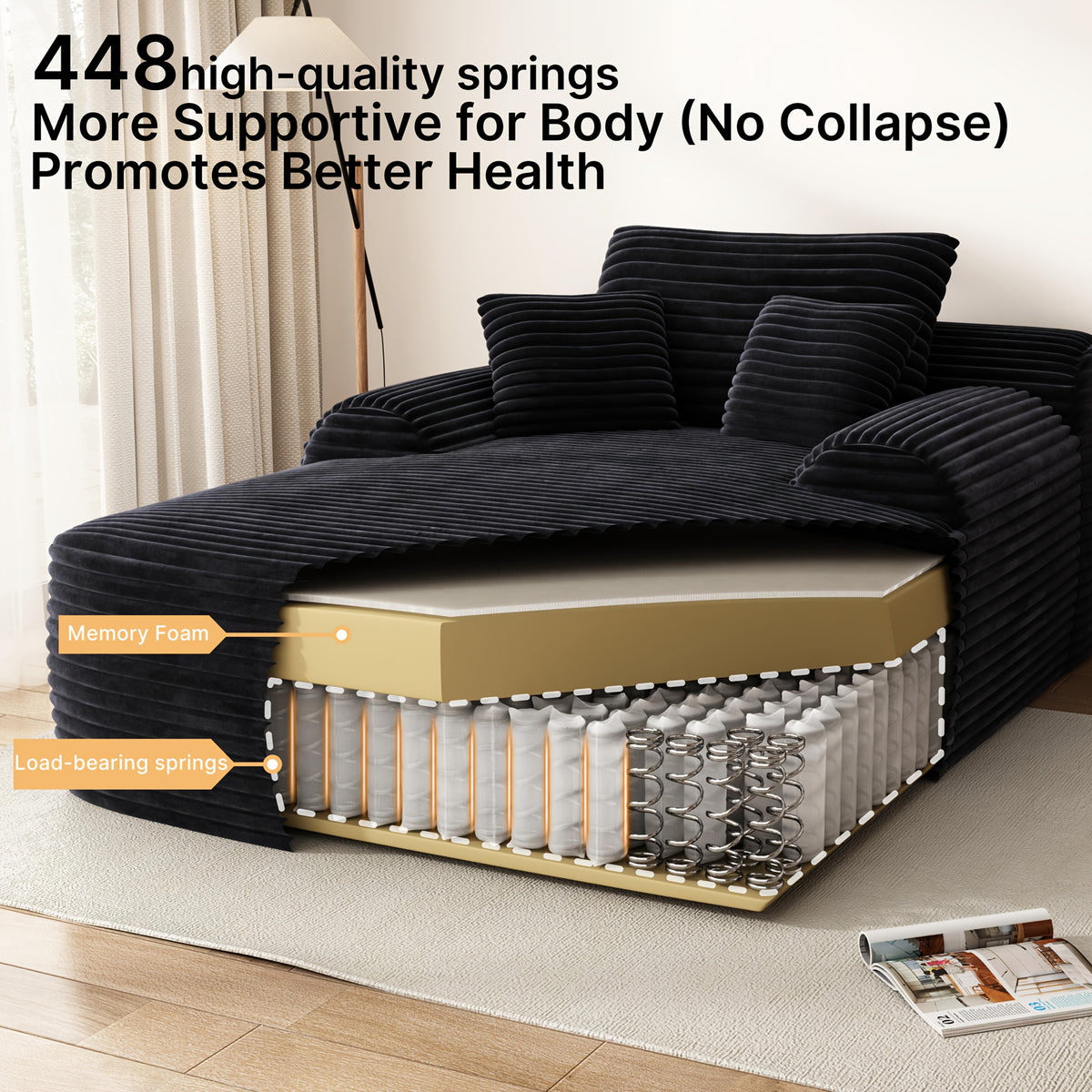 chaise lounge chair indoor corduroy upholstered boneless - Temu
