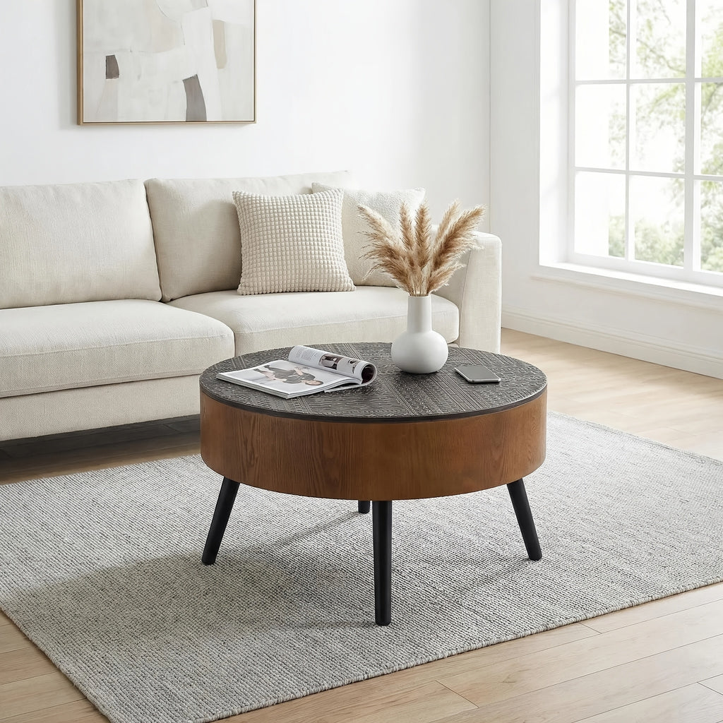 31   carved coffee table hidden storage mdf wood - Temu