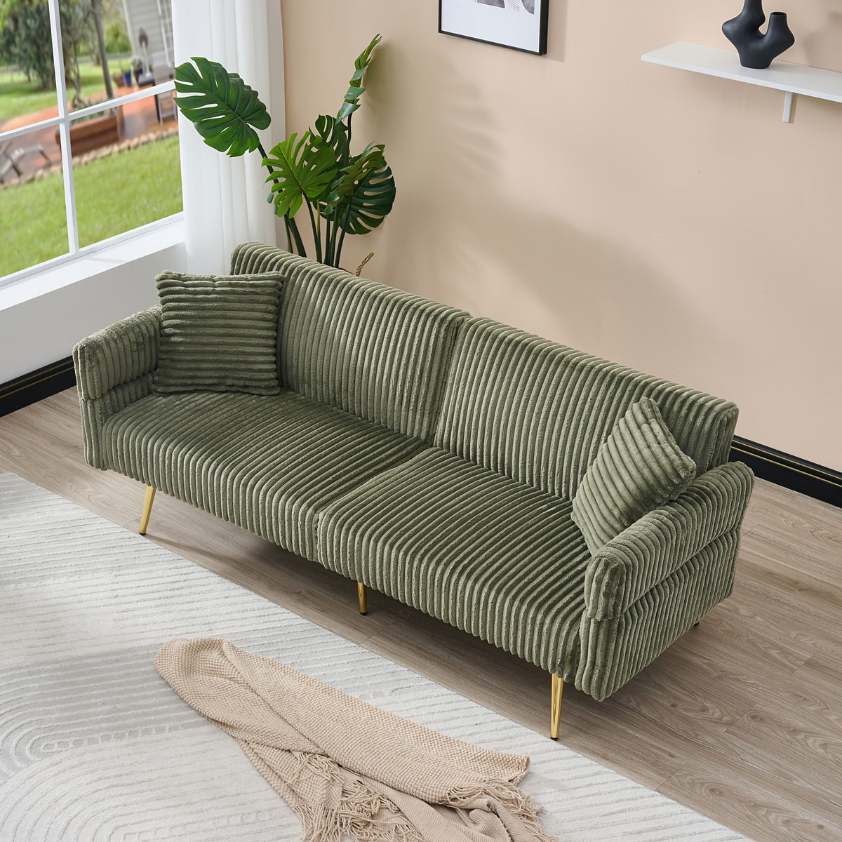 79 inch fleece foldable sofa bed foldable armrests suitable - Temu