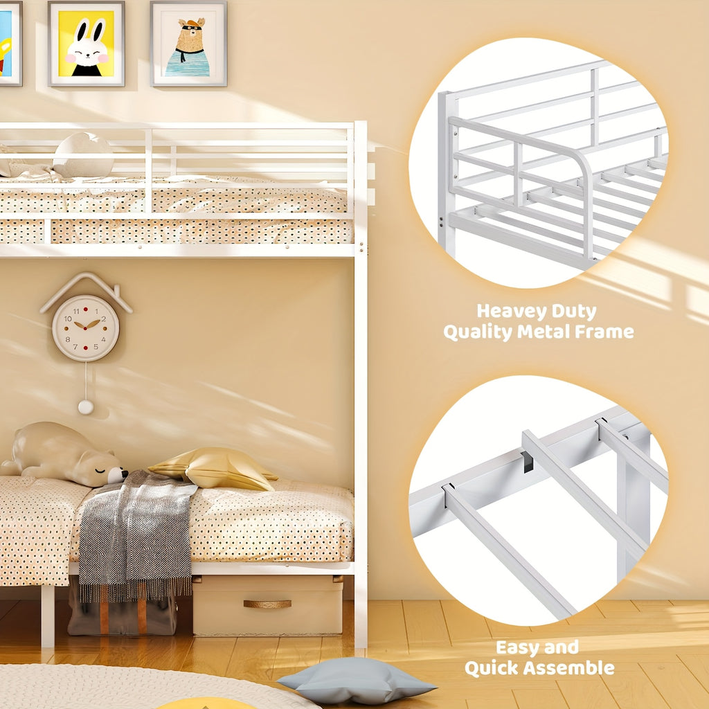 twin twin bunk bed flat rungs stairs heavy duty metal - Temu